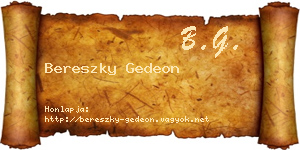 Bereszky Gedeon névjegykártya